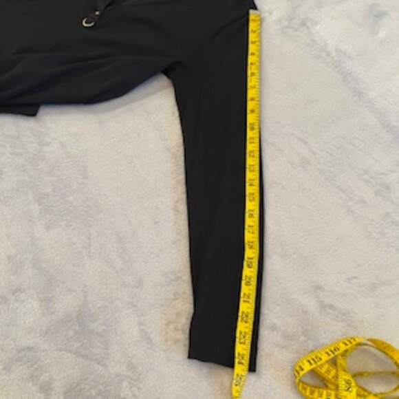 Lauren Ralph Lauren Women's Large Black Long Sleeve T-Shirt Gold Metal Accents - Picture 8 of 16